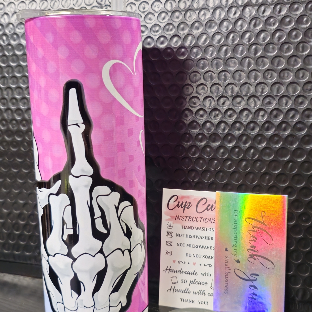 Skeleton Hand Pink Party Tumbler